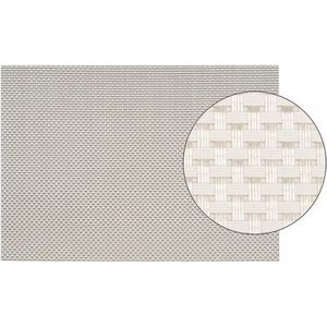 8x Placemats met geweven print wit 45 x 30 cm