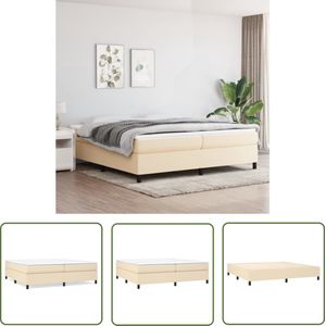 The Living Store Boxspringbed - Crème - 203x200x35 cm - Pocketvering