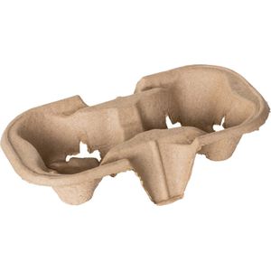 Bekerhouders voor 2 bekers ��– Draagtrays bekers 2 vaks – kraft pulp – 540 stuks