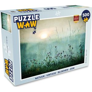 Puzzel Natuur - Vintage - Bloemen - Zon - Legpuzzel - Puzzel 500 stukjes