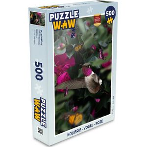 Puzzel Kolibrie - Vogel - Roze - Legpuzzel - Puzzel 500 stukjes