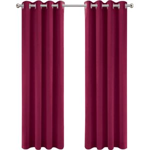 LW collection - gordijnen - verduisterend - kant en klaar - rood velvet - fluweel - 290x270cm