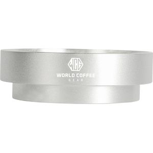 World Coffee Gear - Dosing Ring - 58mm diameter - Silver- opzetring - filterdrager - koffie doseer ring - barista musthave - koffie gadget - magneet dosing ring - barista gadget - professionele koffie - RVS- zilver