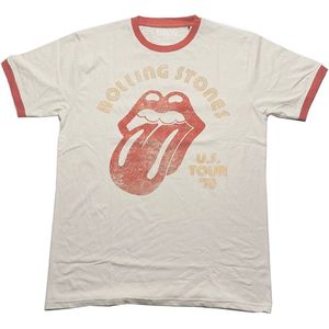 The Rolling Stones - US Tour '78 Heren T-shirt - 2XL - Creme