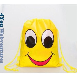 Leuke Smiley Rugtas - Drawstring Backpack - One Size - Rugzak - Gymtas - Bag - 4You Webventures