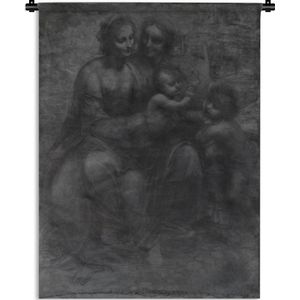 Wandkleed Da Vinci - Anna te Drieën - Leonardo da Vinci Wandkleed katoen 150x200 cm - Wandtapijt met foto