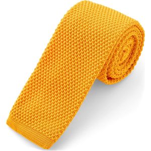 Gele gebreide stropdas