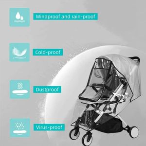 Regenhoes voor Buggy Universeel Regenhoes voor Kinderwagens Universele Kinderwagen Regenhoes Met Contactraampje en Waterdichte Ritssluiting, goede luchtcirculatie, materiaal EVA, transparant