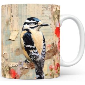 Mok met Specht Donzig Beker voor koffie of tas voor thee, cadeau voor dierenliefhebbers, moeder, vader, collega, vriend, vriendin, kantoor