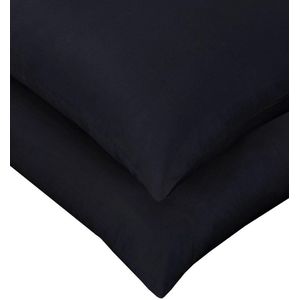SweetSleeping Kussenslopen Set van 2x stuks - 60 x 70cm - Zwart - 100% Katoen - Antiallergisch - Ademend - Kussensloop