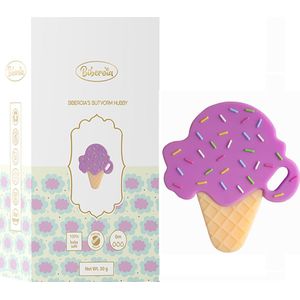 Biberoia® Bijtring Soft Ijsje – Baby speelgoed - Badspeelgoed - Kraamcadeau – Babyshower cadeau – Vanaf 0 maanden - Blueberry