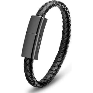 Lederen Lader Armband iPhone - Leren Armband Lightning Kabel - iPhone Armband met Kabel