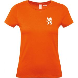 Dames T-shirt Leeuw Klein Wit | Oranje shirt | Oranje Dames | maat XS