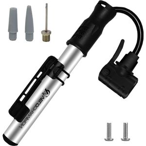 Fietspomp met drukmeter - Mini-fietspomp met dubbele klep - Draagbare lichtgewicht snelle bandeninflatie - MTB racefiets - Presta Schrader Dunlop fietspomp met drukmeter