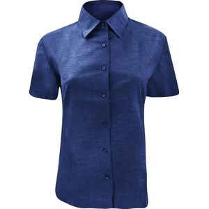 Russell Collectie Dames/Dames Korte Mouw Easy Care Oxford Shirt (Azteeks Blauw)
