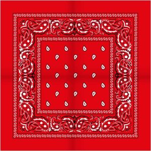 6 Stuks - Paisley Bandana's - Paisley Boeren Zakdoek - Bandana - hoofddoek - rood