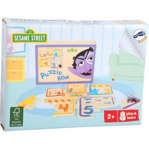 Small Foot Houten Puzzelbox Sesamstraat 18 Cm 5 Puzzels