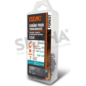 Zaagketting OZAKI halfhaaks, in blisterverpakking:: .3/8""LP .050 (1,3mm) 63 schakels ( E63 ).