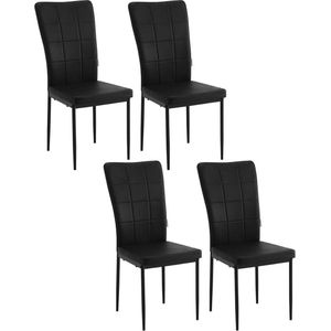 Rootz Eetkamerstoelen Set van 4 - Elegante stoelen - Comfortabele zitting - Waterdicht kunstleer - Ergonomisch ontwerp - Veelzijdig gebruik - 42,5 cm x 96,5 cm x 57,5 ​​cm