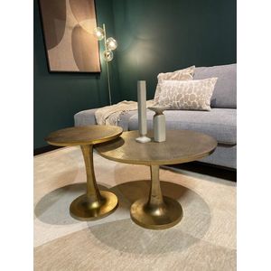 Salontafel set Amara (set van 2) - goud - industrieel