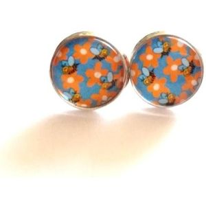 2 Love it Bijtjes - Oorbellen - Blauw - Geel - Oranje - Zwart - Wit