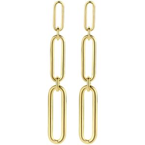 Schitterende Golden Plated Zilveren Oorhangers Paperclip