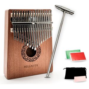 BELLAVITA ® Kalimba set - 17 tonen - Duimpiano - Muziekinstrument - Mahoniehout - Voor kinderen en volwassenen - Kalimba - Muziek