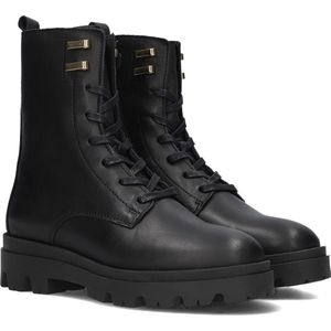 Hip H1626 Veterboots - Laarzen Met Veters - Meisjes - Zwart - Maat 33