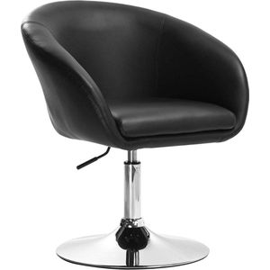 Barkruk Deluxe - Industrial - Zwart - Barkrukken set van 1 - Barstoel Kruk - Barstoelen met rugleuning - Keukenstoel - In hoogte verstelbaar - Kunstleer