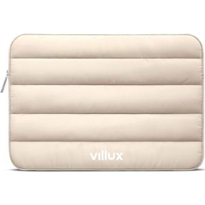 Villux Laptophoes - Laptop Hoes - Geschikt voor 14 en 15.6 Inch - Waterafstotend - Anti Scratch - Schokbestendig - Beige