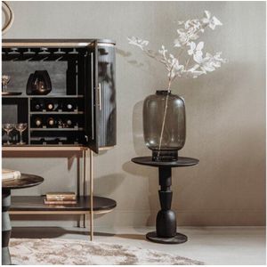 Bijzettafel Brunello GeoSculpt rond 50cm - zwart | Tower living