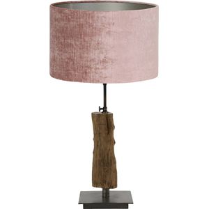 Light and Living tafellamp - roze - hout - SS103012