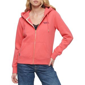 Superdry Essential Logo Zip Hoodie Dames Trui - Camping Pink - Maat S