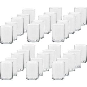 30x Hoge Theelichthouders/Waxinelichthouders van Glas 5,5 X 6,5 cm - Glazen Kaarsenhouders