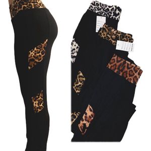 Legging- Fashion legging- Dames sportlegging- Leggingbroek 8171- Zwart wit Luipaardprint- Maat S