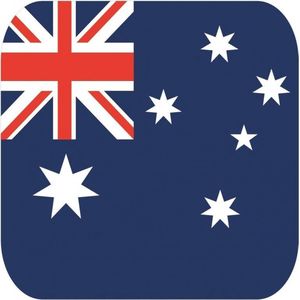 30x Bierviltjes Australische vlag vierkant - Australie feestartikelen - Landen decoratie