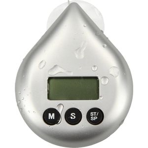 Waterproof Douchetimer met Alarm - Grijs | Grijze Douchecoach Druppel met Zuignap | Douche Timer | Douchetijd Verkorten