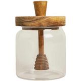 Honingpot met houten deksel lepel - Verzegelde honingpot met houten emmerstang voor het bewaren van honing