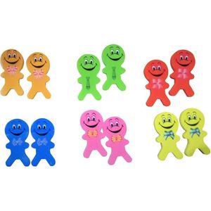 Lg-imports Gum Smile Emoticon poppetjes 6 Cm 12 Stuks