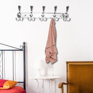 kapstok,mobiel Kledingrek - Coat Rack Wall - Wall Coat Rack (Silver 2 Pack)