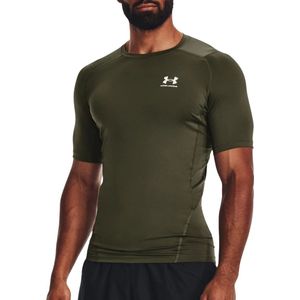 Under Armour UA HG Heatgear Armour compressie Short Sleeve Heren Sportshirt - Groen - Maat L