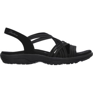 Skechers Reggae Slim - Simply Stretch Dames Sandalen - Black - Maat 42