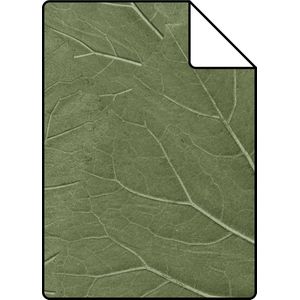 Proefstaal ESTAhome behang grote bladeren vergrijsd olijfgroen - 26,5 x 21 cm - 138995-S
