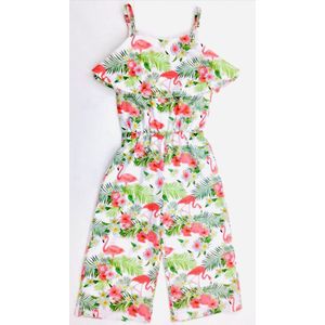 S&C Jumpsuit - Flamingo's - Wit/Multi - Maat 116