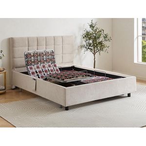 Vente-unique Elektrische decoratieve relaxbedbodem, 2 x 48 noppen - 2 x 70 x 190 cm - Stof - Beige - PITUS van DREAMEA L 204 cm x H 110 cm x D 151 cm