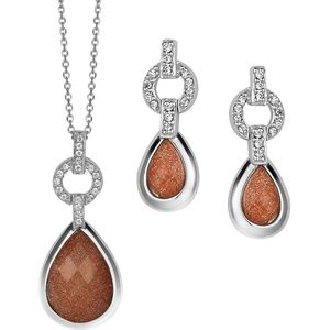 Orphelia SET-5206 - Juwelenset: Ketting + Oorbellen - 925 Zilver - Zirkonia - 45/2,2 cm