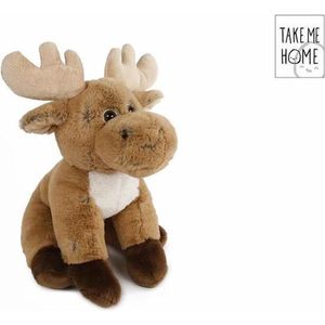 Kerstdecoraties - Take Me Home Eland Pluche 38cm
