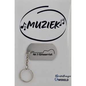 gitaar Sleutelhanger inclusief kaart - gitaar cadeau - gitaar - Leuk kado voor je vriend om te geven - 2.9 x 5.4CM