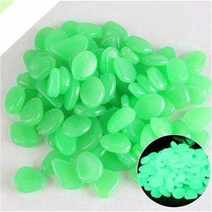 Glow In The Dark, Lichtgevende Stenen, Glanzende Harssteen voor Tuinpaden, Multifunctioneel (Groen), 50 Stuks ,110 gram