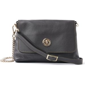dR Amsterdam Schoudertas | Schoudertas dames | Crossbody tas dames | Handtassen dames | Leren schoudertas | Mint - 1103642 Anthracite